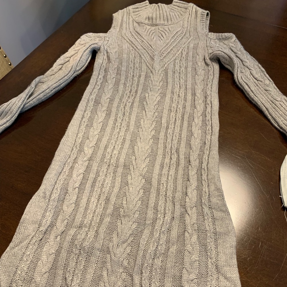 Cold shoulder sweater dress